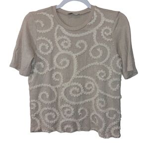 Zara Ladies Short Sleeve Crew Neck Sweater- S